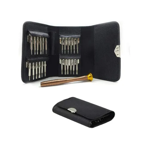 25 In 1 Portable Mini Screwdriver Repair Tool Kit With Leather Case