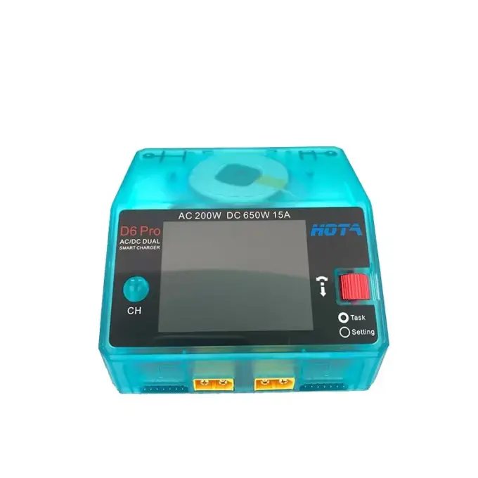 Hota D6 Pro 325W 15A 1 6S Dual Ac Dc Smart Charger Clear Blue
