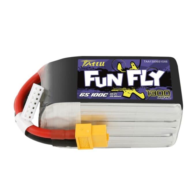 Tattu Funfly 1300Mah 6S1P 100C Lipo Battery Xt60